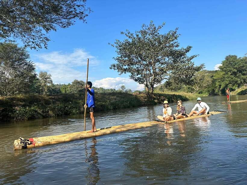 Chiang Mai: Elephant Sanctuary, Waterfall & Bamboo Rafting - Bamboo rafting on the Mae Wang River: the best kind of reset