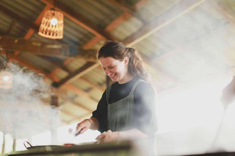 Chiang Mai: HALF-DAY COOKING COURSE at a Thai Cooking Farm - The Rice Barn farm kitchen: clean setup, real workstations
