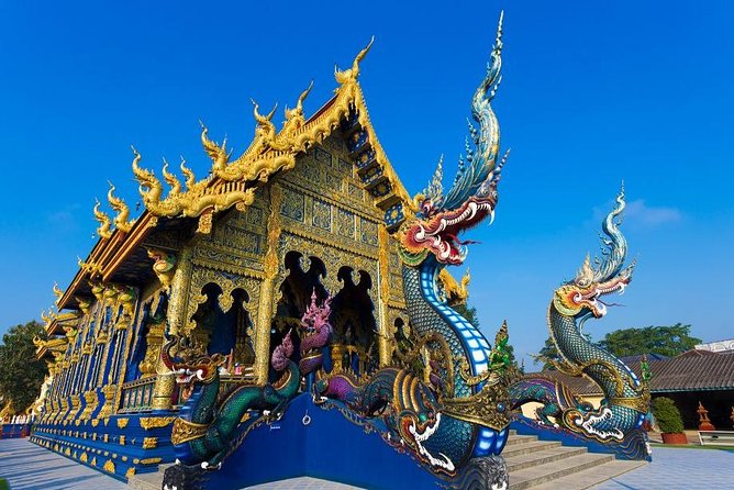 One Day Tour Chiang Rai(White Temple , Blue Temple, Black House) Private Tour - Wat Rong Seur Ten Blue Temple: a more modern mood, still under construction (about 30 minutes)