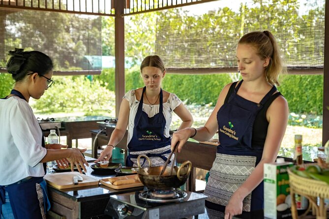 Sunset Thai Cooking with Grandma - Farm & Evening Feast - Farm walk: rice fields, herb gardens, chickens, and the mushroom hut